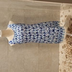 Lilly Pulitzer Get Trunky Cathy Shift Dress Bomber Blue Elephant